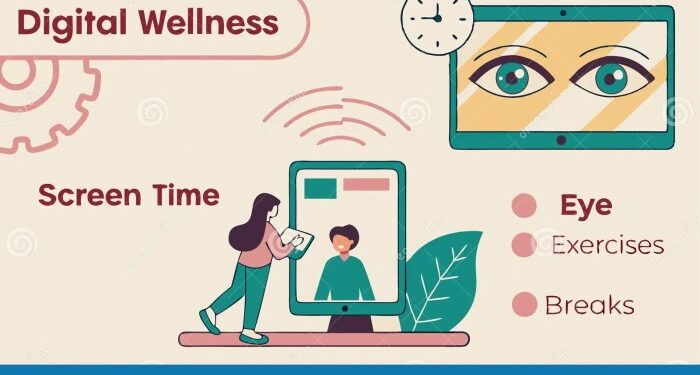 Digital Wellness Infographic For Screen Time And Eye Health Generative ...